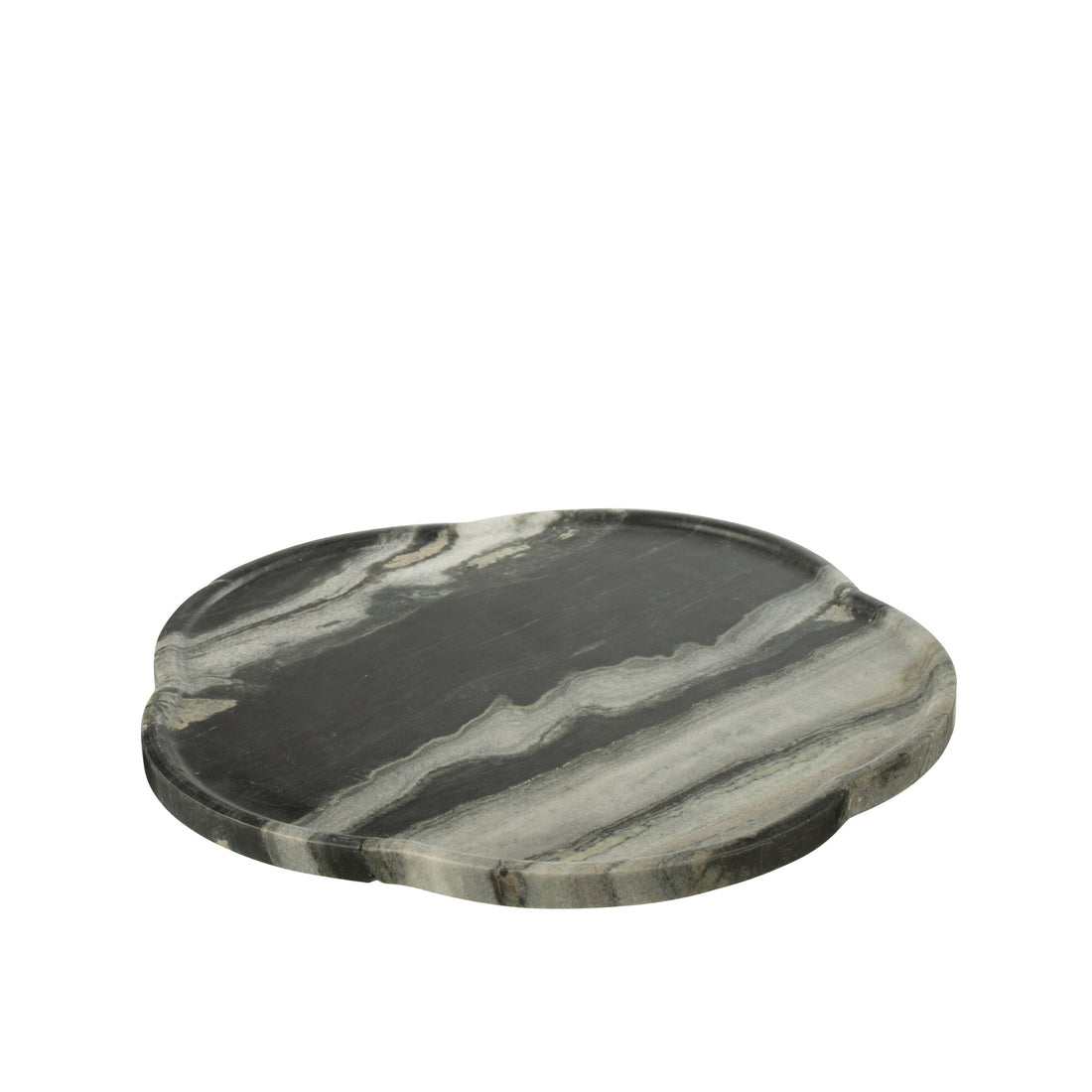 Plateau tournant en marbre noir/gris clair J-Line
