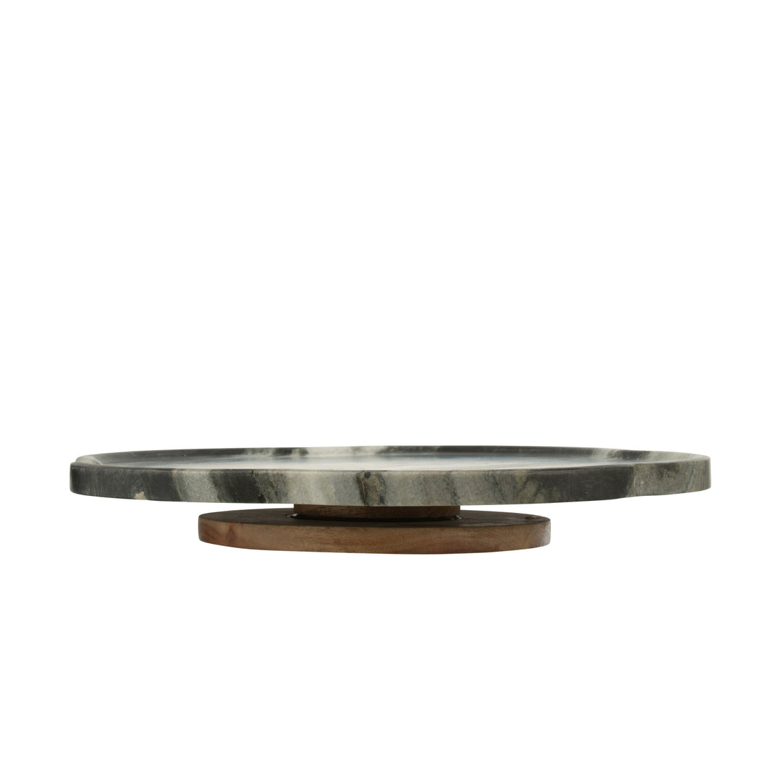 Plateau tournant en marbre noir/gris clair J-Line