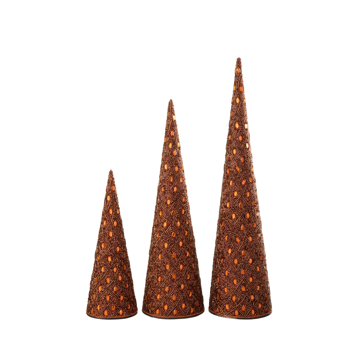Cône Fer/Perles Marron foncé/Brun rouille Lot de 3 J-Line