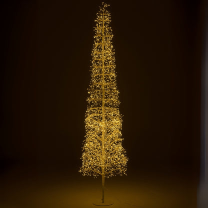 Sapin de Noël avec lumières LED blanc chaud, fer blanc, extra large H240 cm J-Line