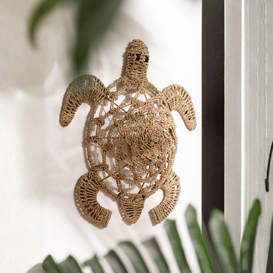 Lot de 2 objets muraux Tortue Herbe marine Naturel J-Line
