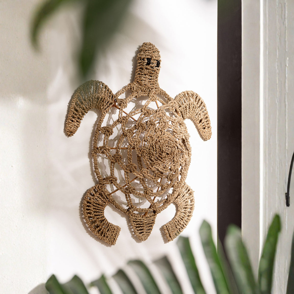 Lot de 2 objets muraux Tortue Herbe marine Naturel J-Line