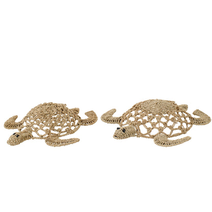 Lot de 2 objets muraux Tortue Herbe marine Naturel J-Line