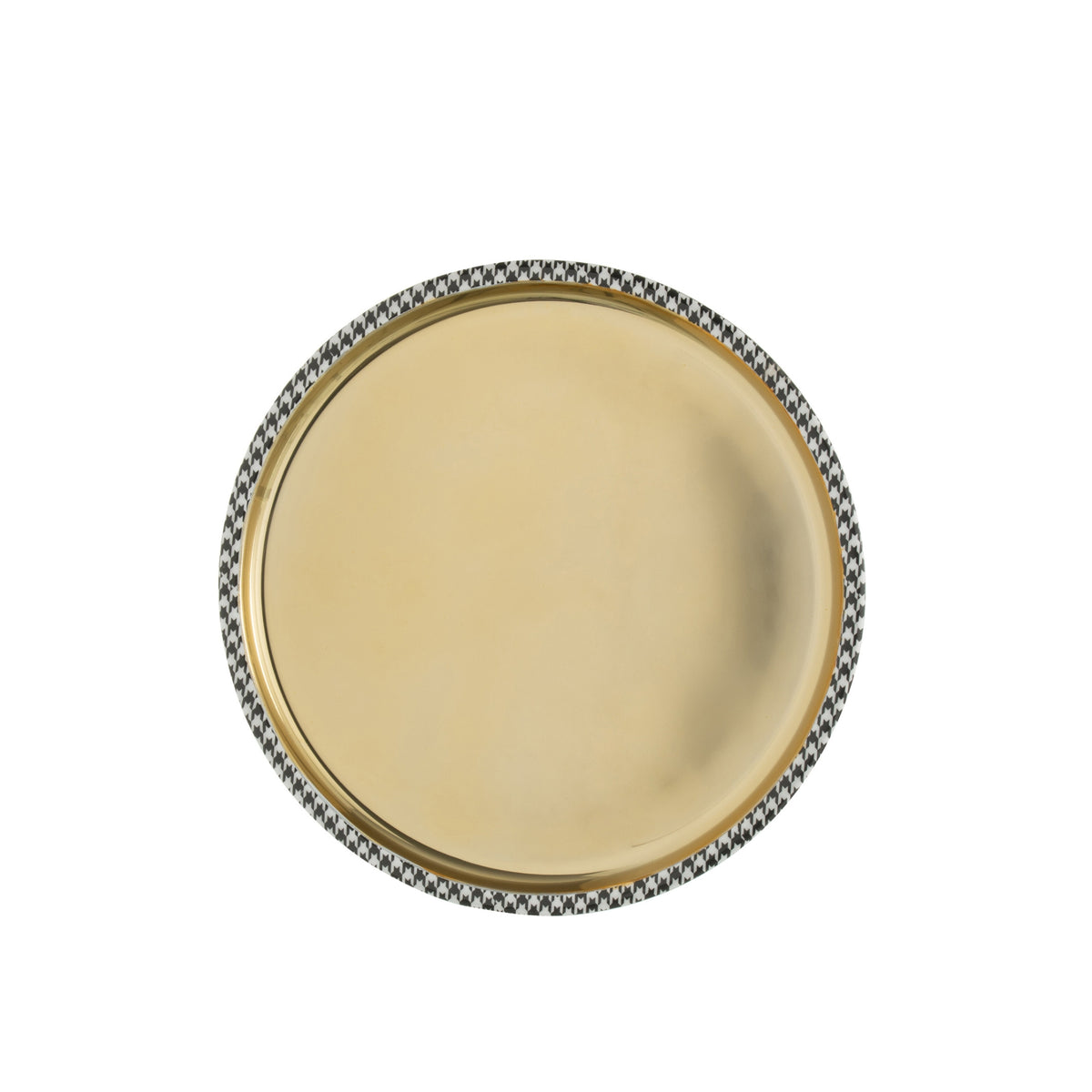 Plateau Rond Pied-De-Poule Acier Inoxydable Couleur Or J-Line