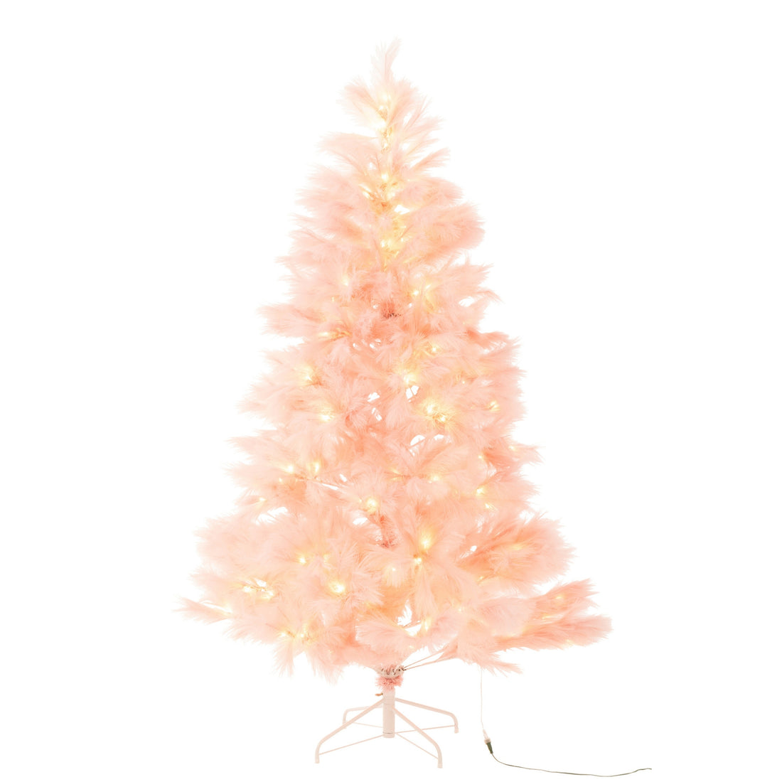 Sapin de Noël 400 LED Pampa Métal Rose clair H210cm J-Line