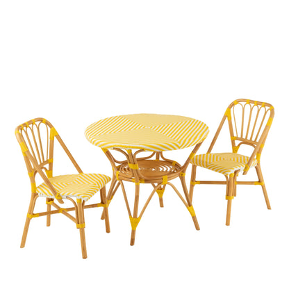 Table à manger Rotin Jaune/Blanc J-Line