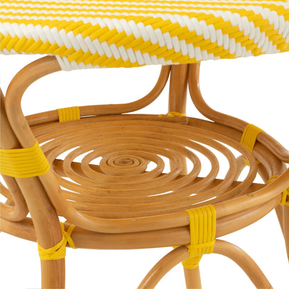 Table à manger Rotin Jaune/Blanc J-Line