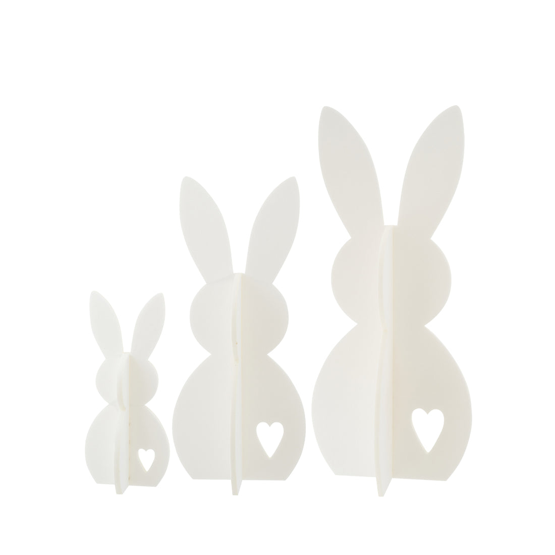 Décoration de Pâques Lapin Blanc en Feutrine Lot de 3 J-Line