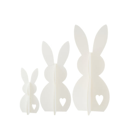 Décoration de Pâques Lapin Blanc en Feutrine Lot de 3 J-Line