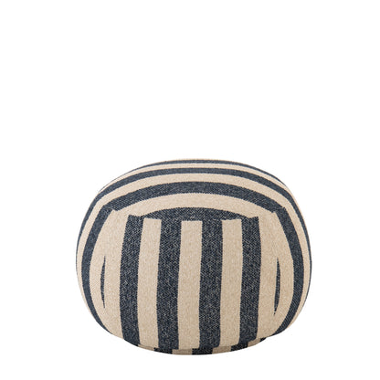 Pouf Rayé Bleu/Blanc Cassé J-Line