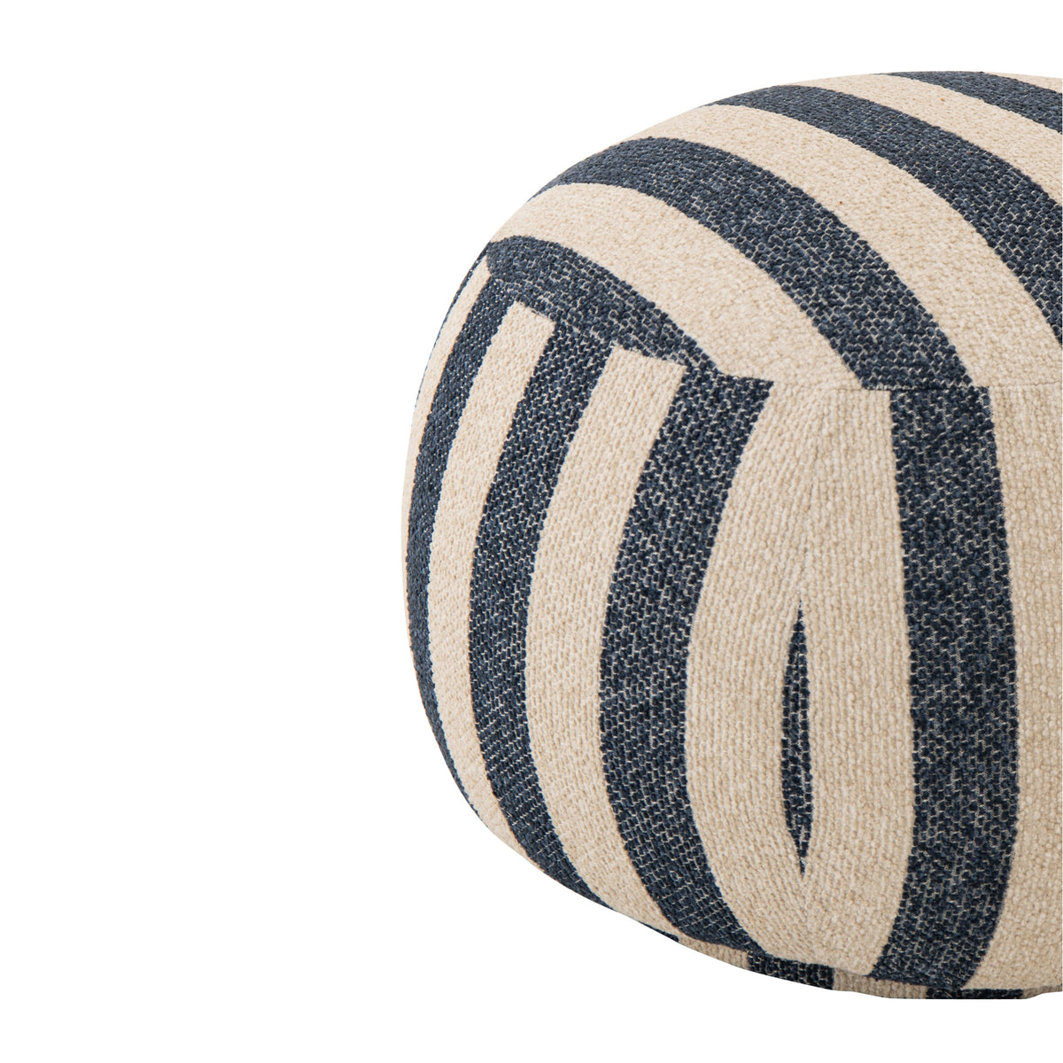Pouf Rayé Bleu/Blanc Cassé J-Line
