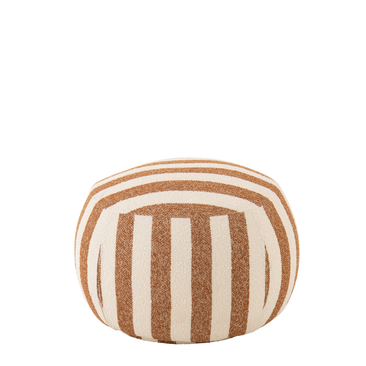 Pouf Rayé Camel/Blanc Cassé J-Line