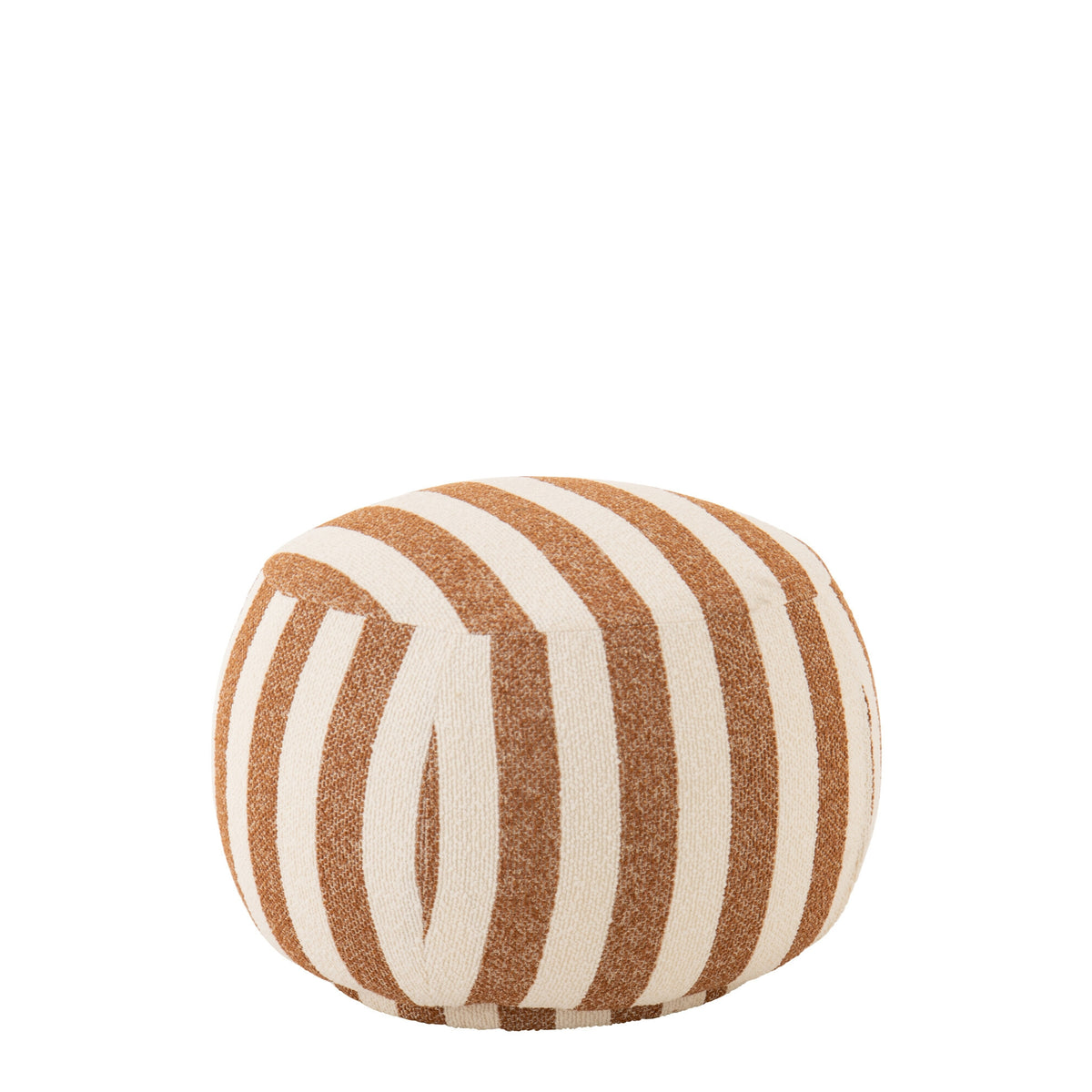 Pouf Rayé Camel/Blanc Cassé J-Line