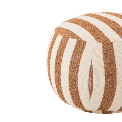 Pouf Rayé Camel/Blanc Cassé J-Line