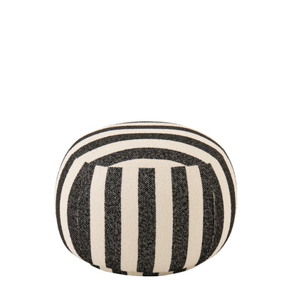 Pouf Rayé Noir/Blanc Cassé J-Line