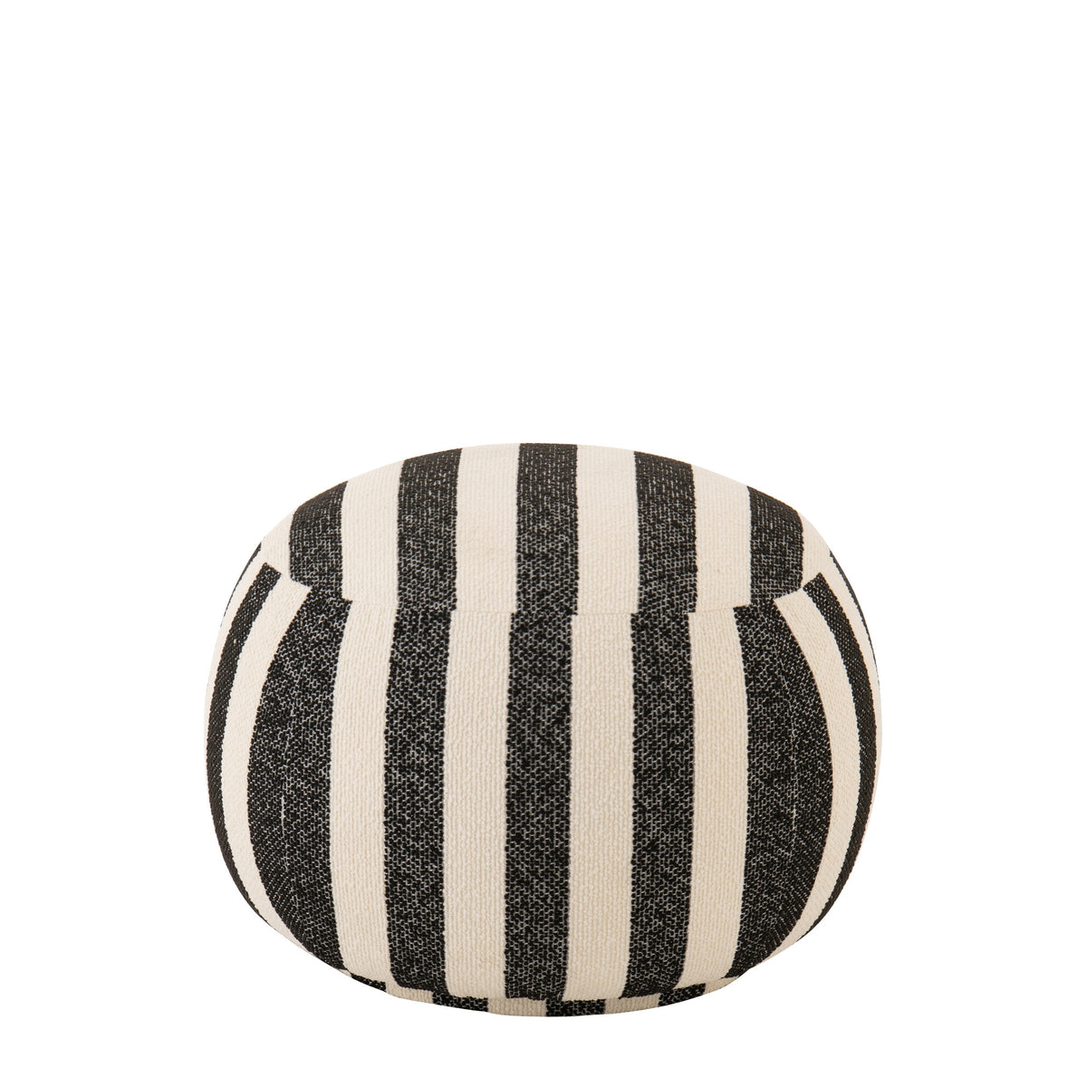 Pouf Rayé Noir/Blanc Cassé J-Line
