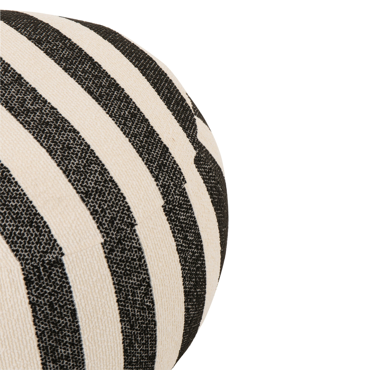 Pouf Rayé Noir/Blanc Cassé J-Line