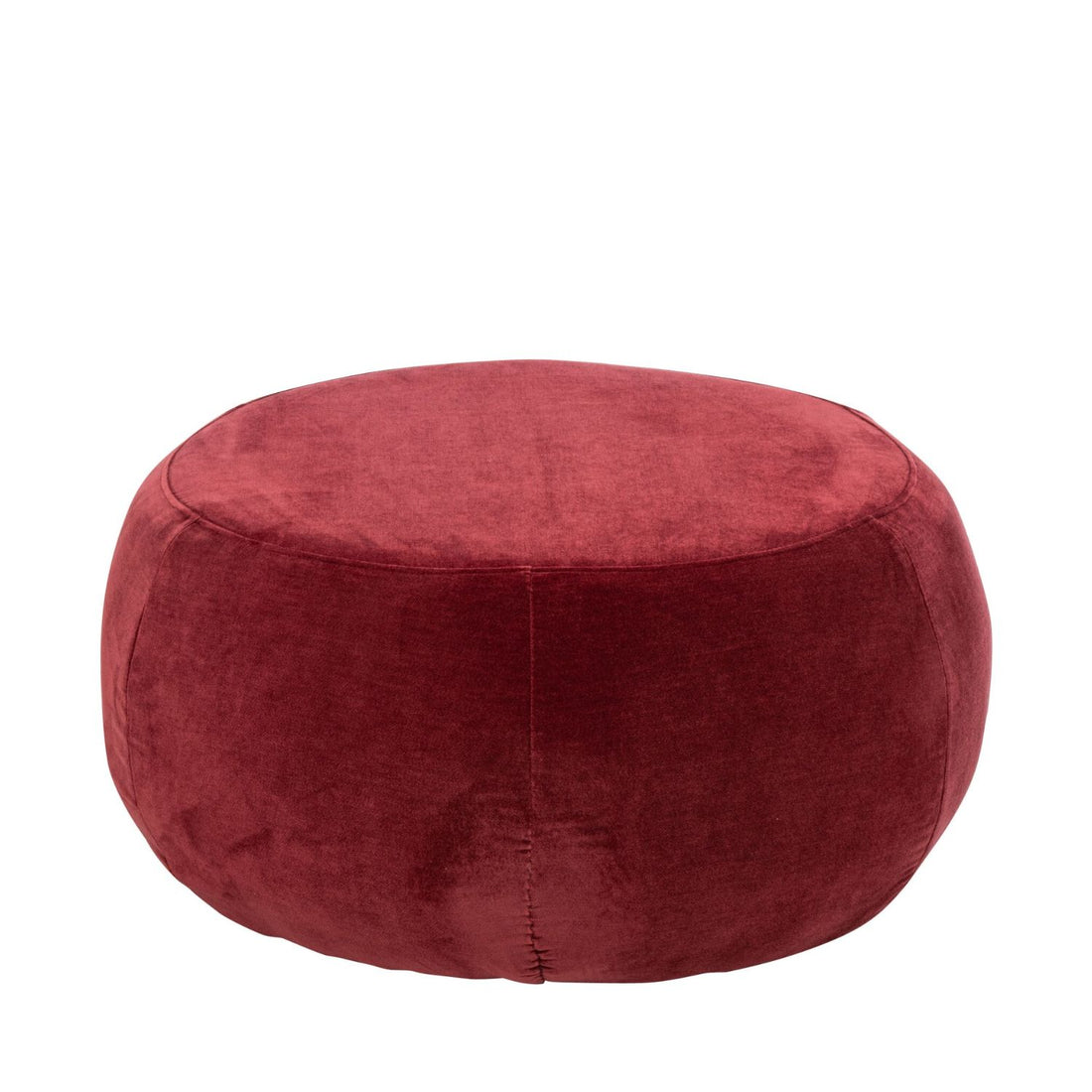 Pouf Rond Contreplaqué/Tissu Bordeaux J-Line
