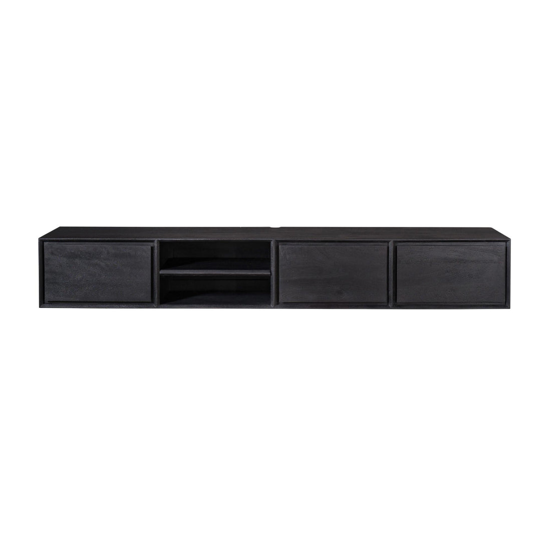 Meuble TV suspendu Ambiance Bois de Manguier Noir 200cm Starfurn
