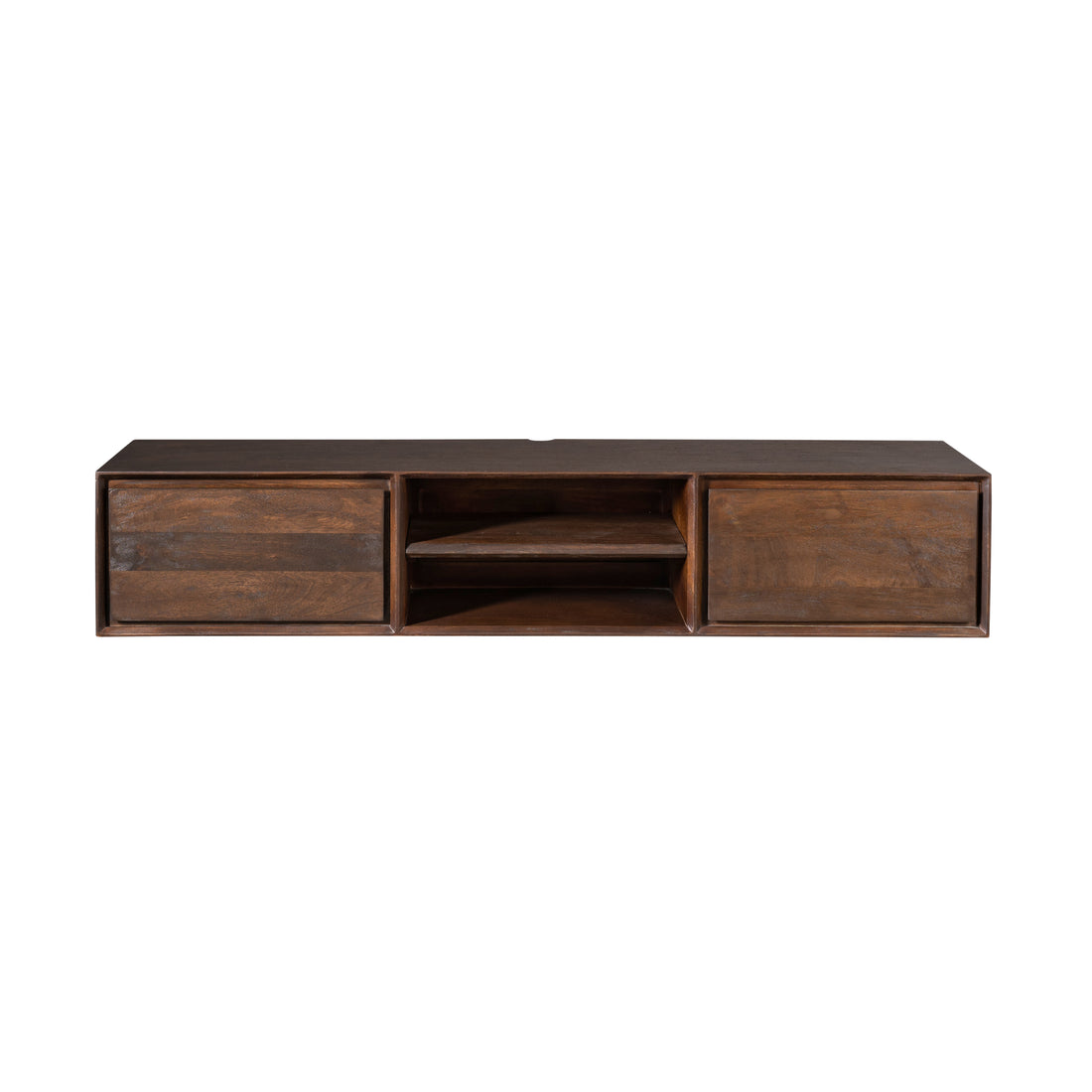 Meuble TV suspendu Ambiance Bois de manguier Marron 160cm Starfurn
