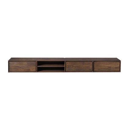 Meuble TV suspendu Ambiance Bois de Manguier Marron 280cm Starfurn