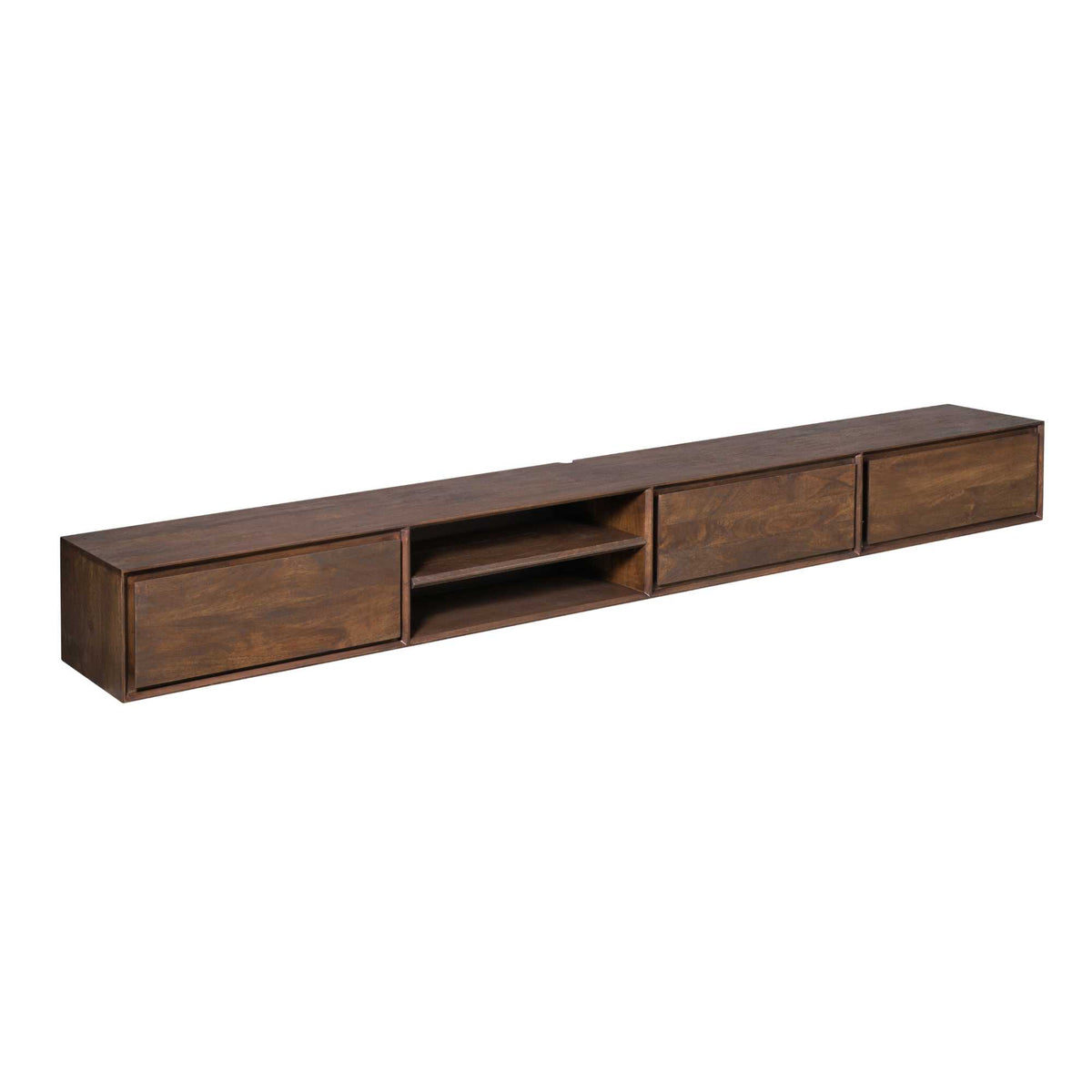 Meuble TV suspendu Ambiance Bois de Manguier Marron 280cm Starfurn