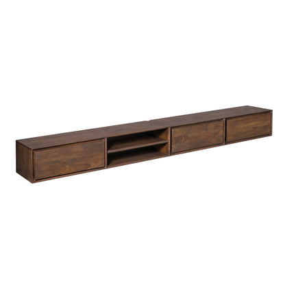 Meuble TV suspendu Ambiance Bois de Manguier Marron 280cm Starfurn