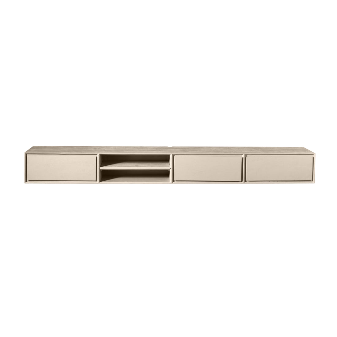 Meuble TV suspendu Ambiance Bois de manguier Sable 240cm Starfurn