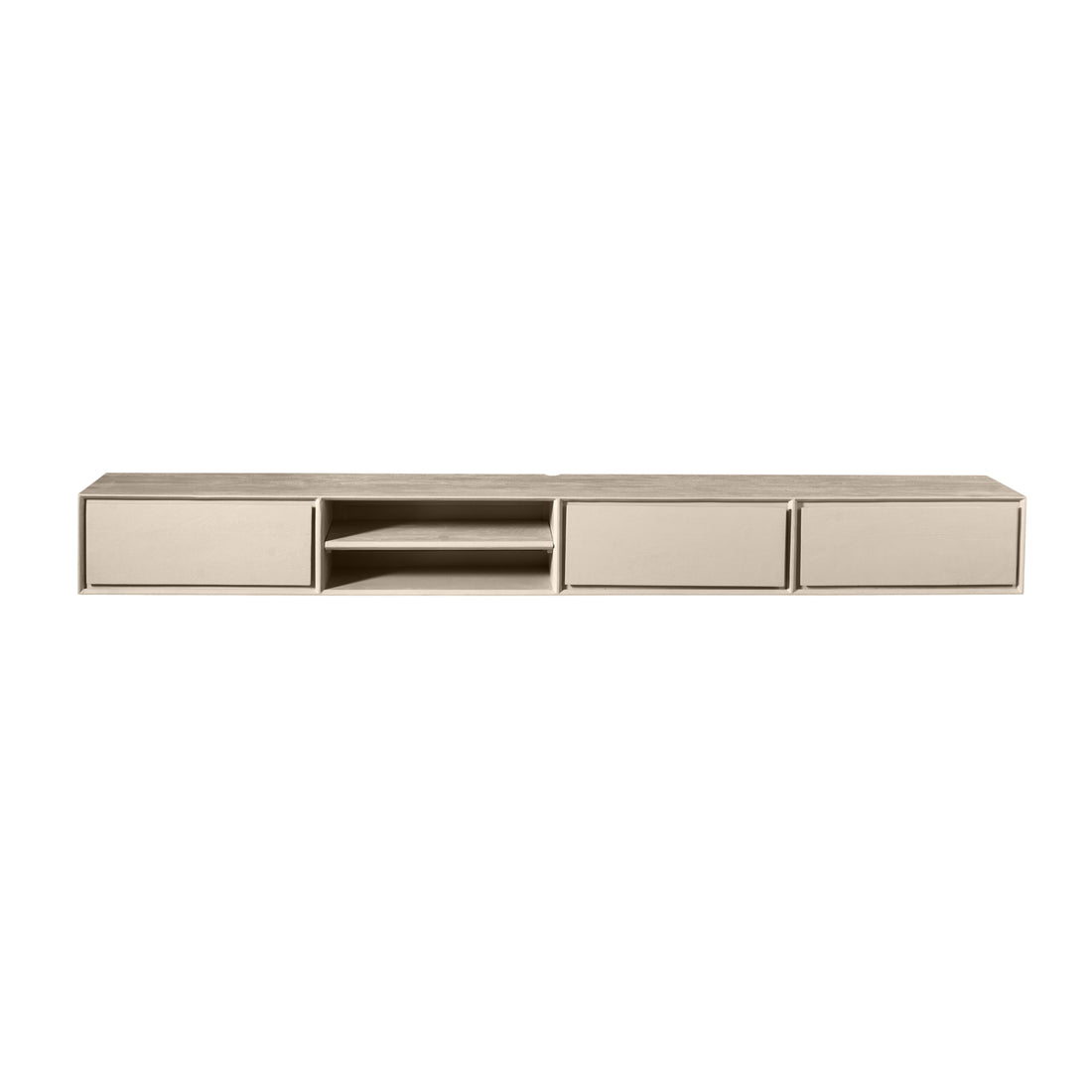 Meuble TV suspendu Ambiance Bois de Manguier Sable 280cm Starfurn