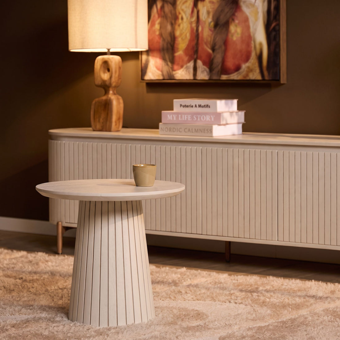Table basse Solana Bois de manguier Sable 50cm Starfurn