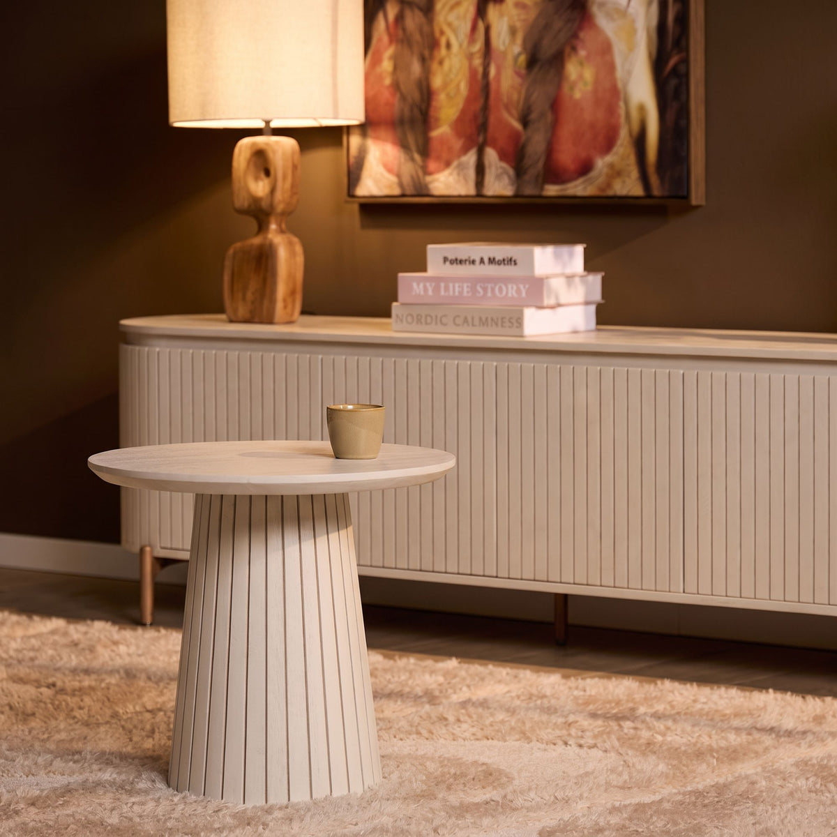 Table basse Solana Bois de manguier Sable 50cm Starfurn