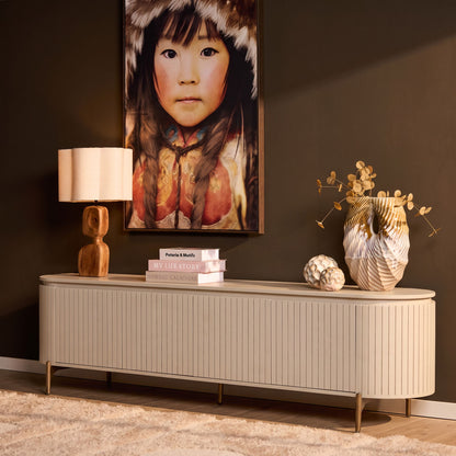 Meuble TV Solana Bois de manguier Sable 210cm Starfurn