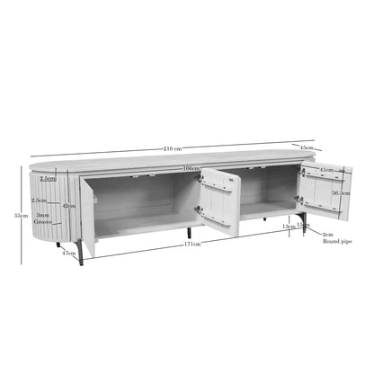 Meuble TV Solana Bois de manguier Sable 210cm Starfurn