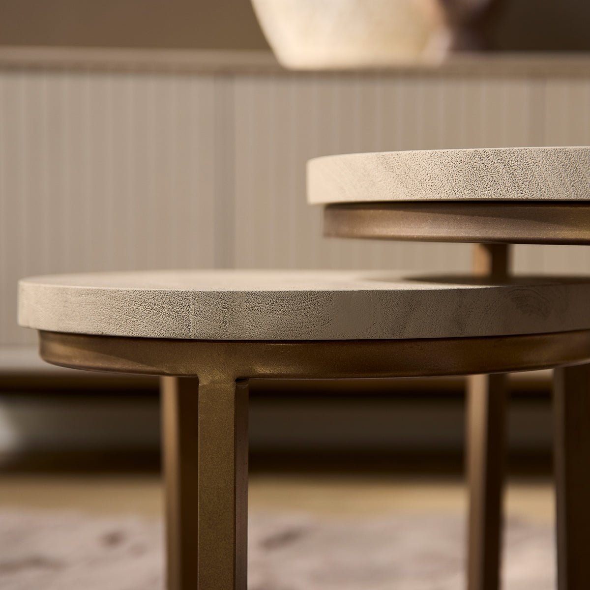 Tables basses Madison Bois de manguier Sable Lot de 3 Starfurn
