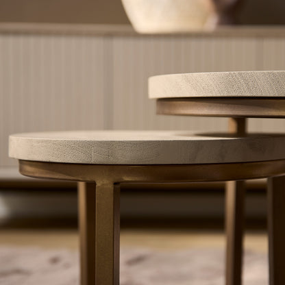 Tables basses Madison Bois de manguier Sable Lot de 3 Starfurn