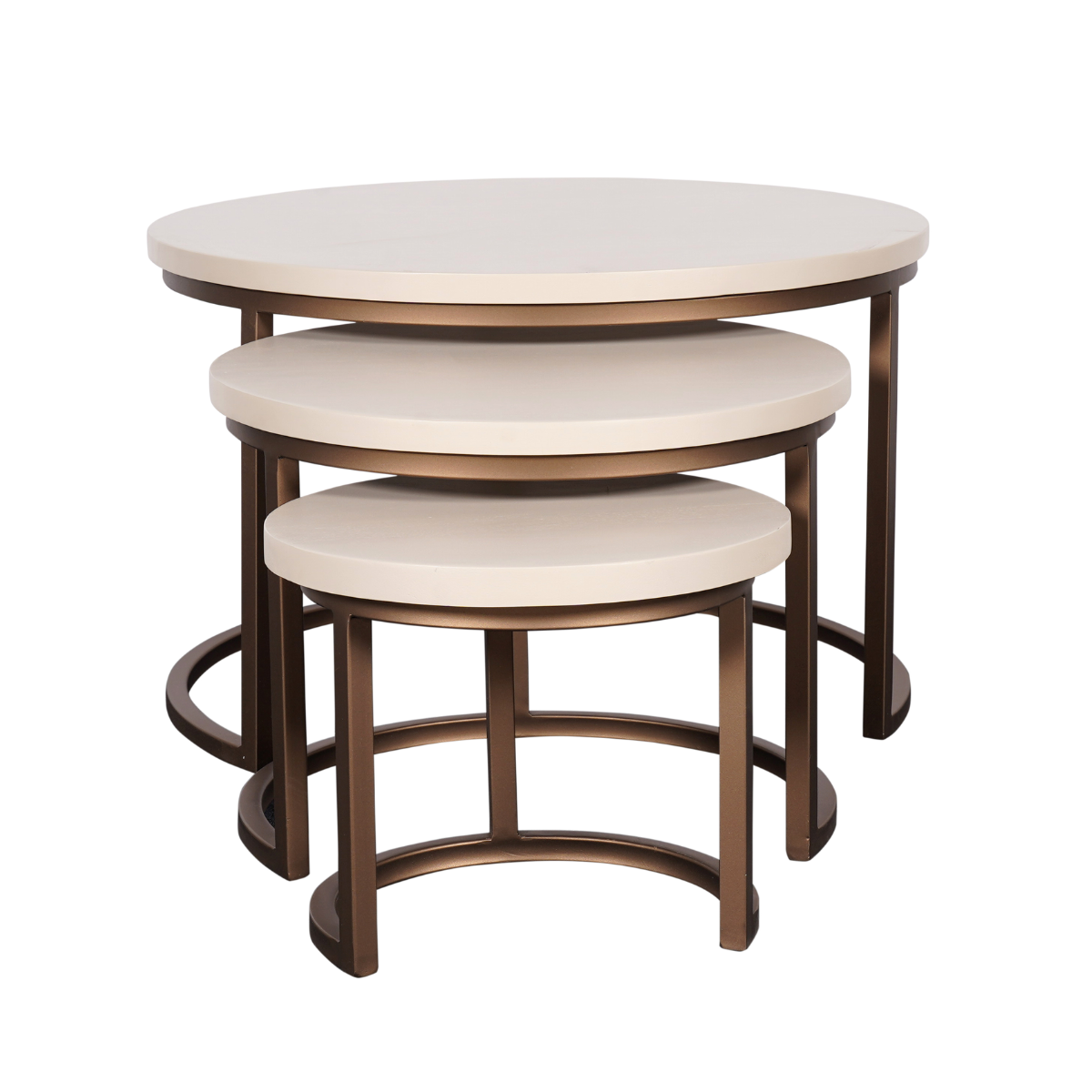 Tables basses Madison Bois de manguier Sable Lot de 3 Starfurn