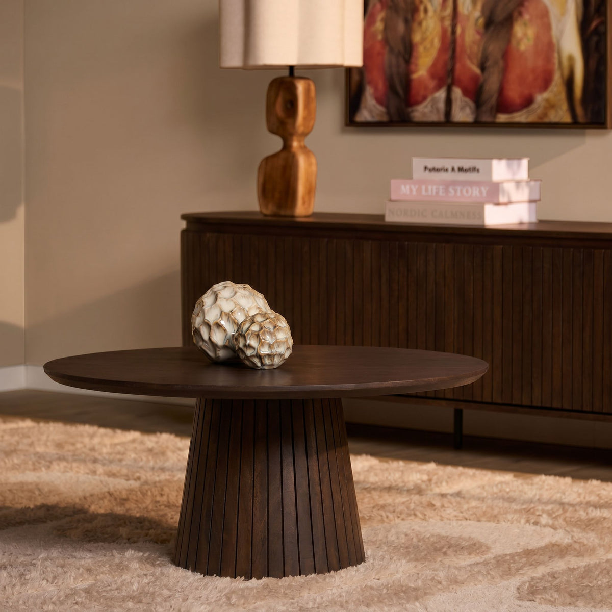 Table basse Solana Bois de manguier Marron 80cm Starfurn