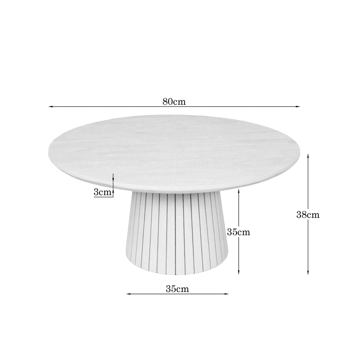 Table basse Solana Bois de manguier Marron 80cm Starfurn