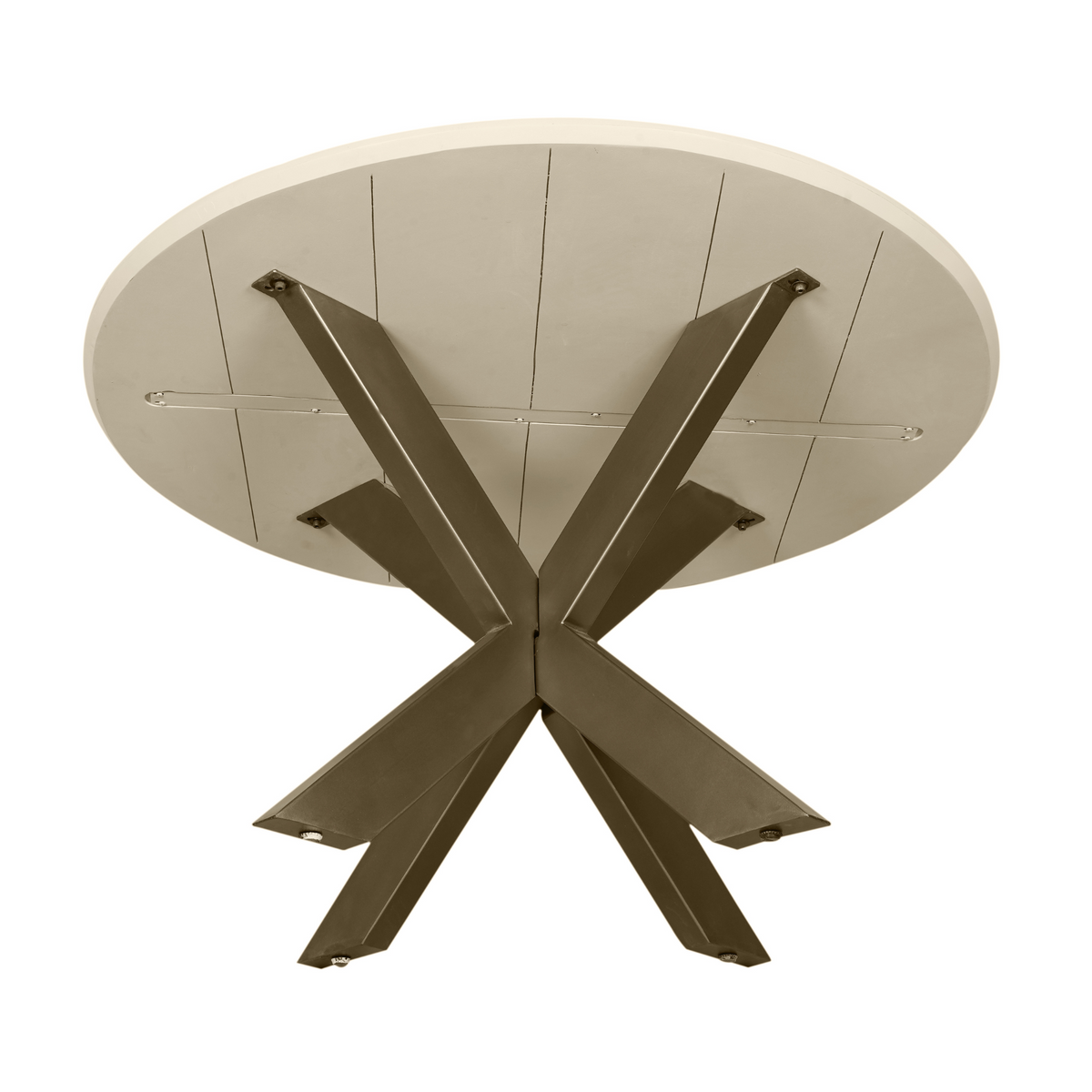 Table à manger Madison Bois de manguier Sable Ronde 130cm Starfurn