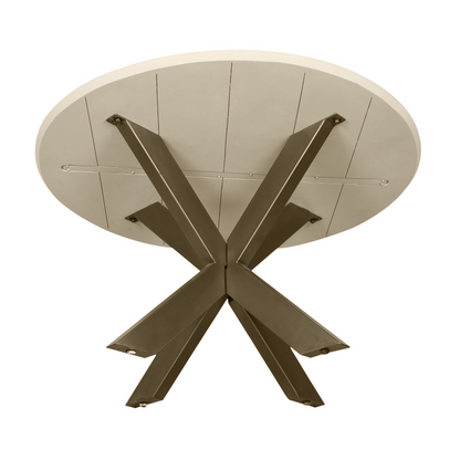 Table à manger Madison Bois de manguier Sable Ronde 130cm Starfurn