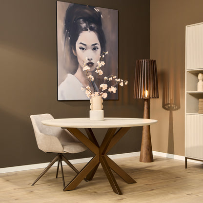 Table à manger Madison Bois de manguier Sable Ronde 150cm Starfurn