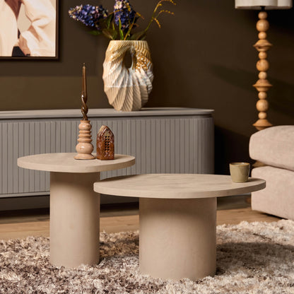 Tables basses Mirre Bois de manguier Sable Lot de 2 Starfurn