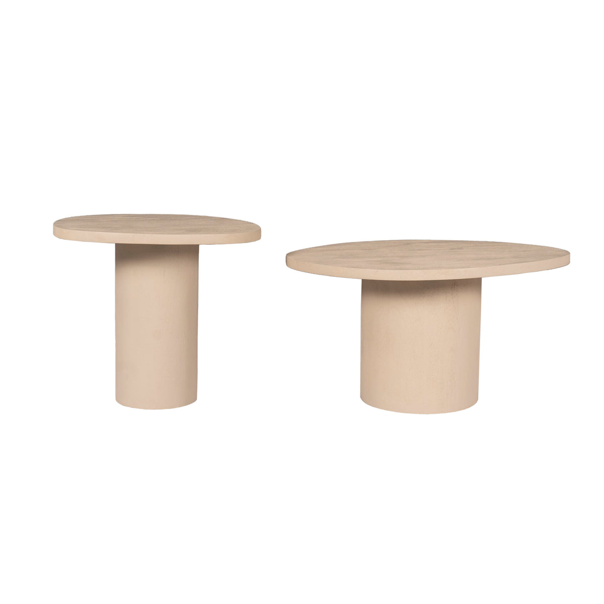 Tables basses Mirre Bois de manguier Sable Lot de 2 Starfurn