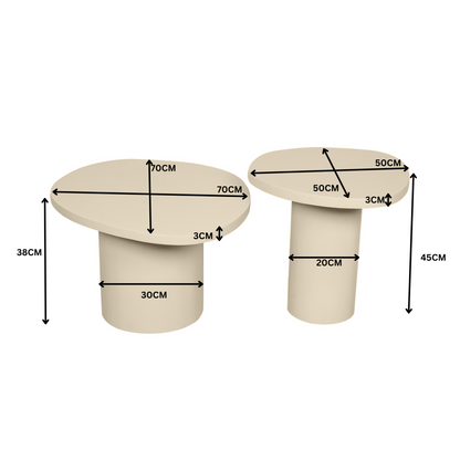Tables basses Mirre Bois de manguier Sable Lot de 2 Starfurn