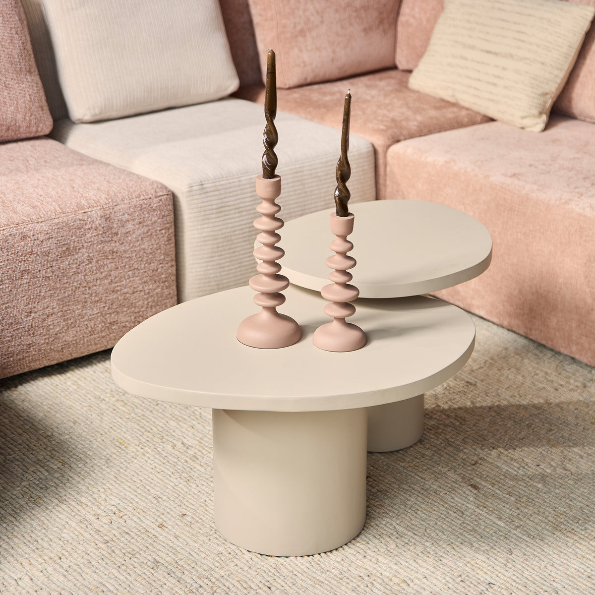 Tables basses Mirre Bois de manguier Sable Lot de 2 Starfurn