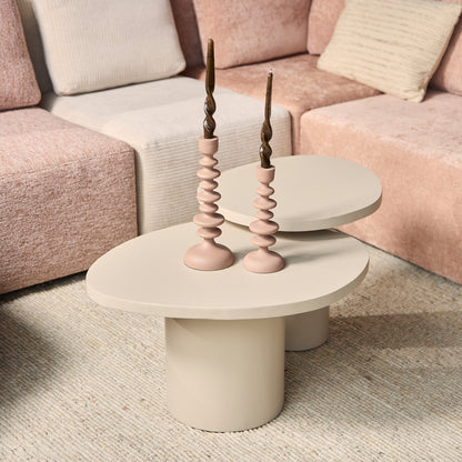 Tables basses Mirre Bois de manguier Sable Lot de 2 Starfurn