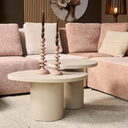 Tables basses Mirre Bois de manguier Sable Lot de 2 Starfurn