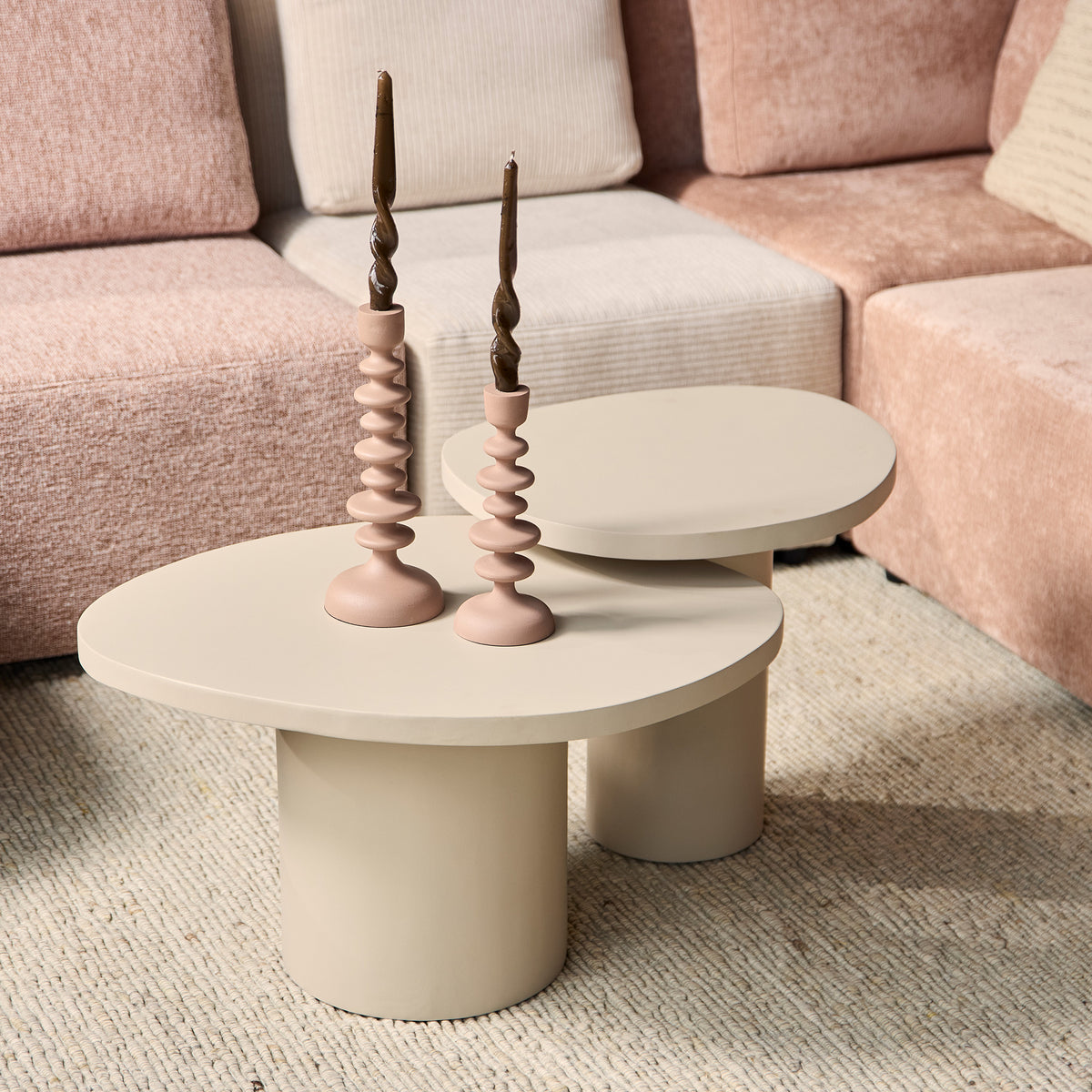 Tables basses Mirre Bois de manguier Sable Lot de 2 Starfurn