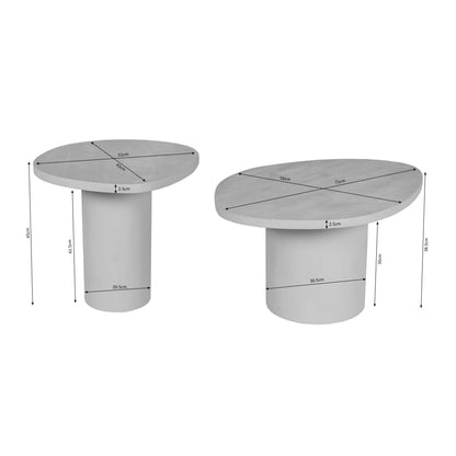 Tables basses Mirre Bois de manguier Sable Lot de 2 Starfurn