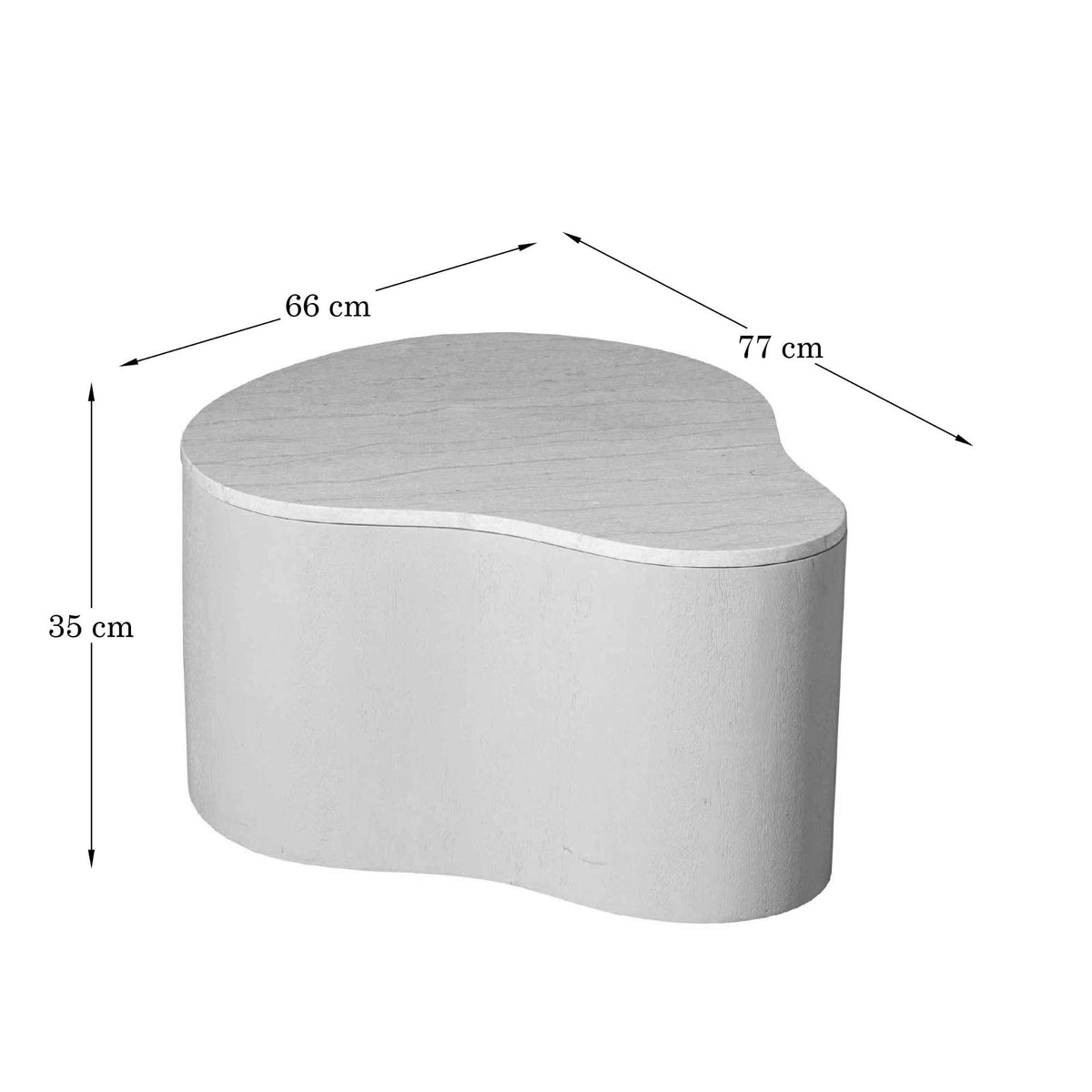 Table basse Lovi Bois de manguier Sable 77cm Starfurn